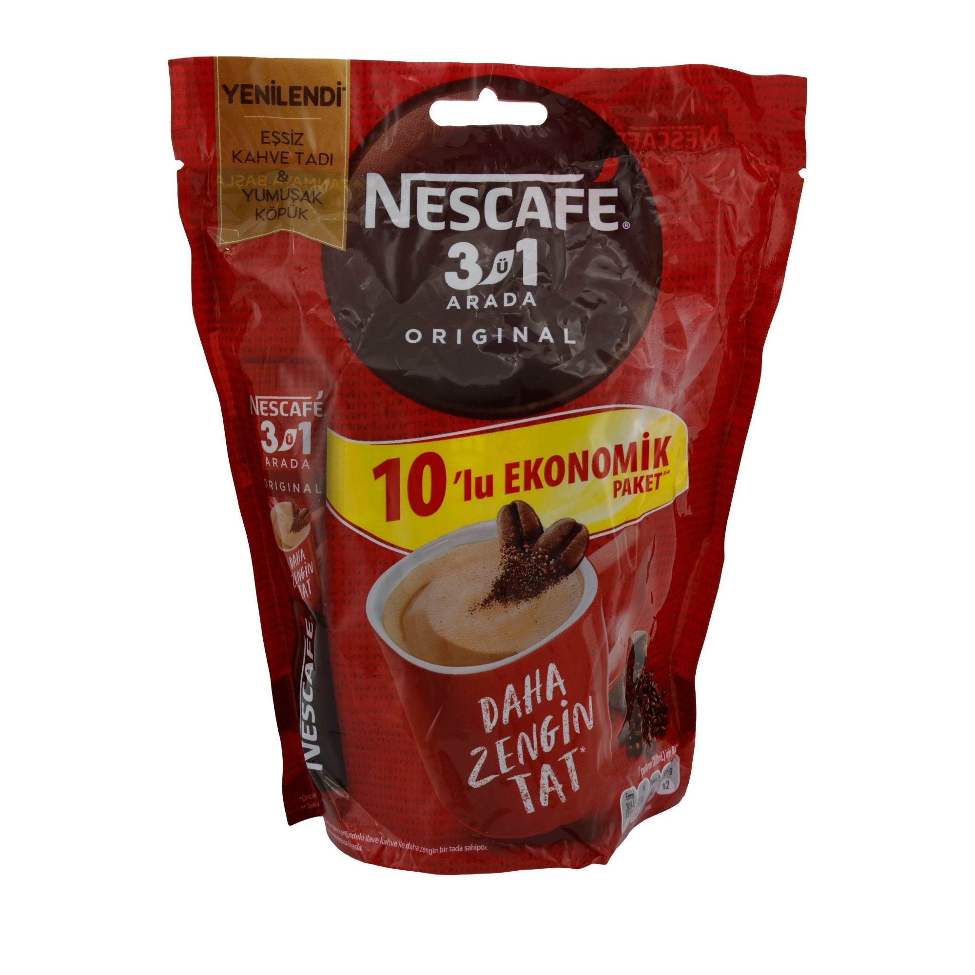Instantkaffee NESCAFÉ | 3in1 Original | 10er Pack, reichhaltiger Geschmack & weiche Schaumkrone | 175 g NESCAFE